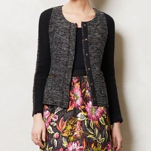 Anthropologie Sz M Metallic Shimmer Tweed Jacket